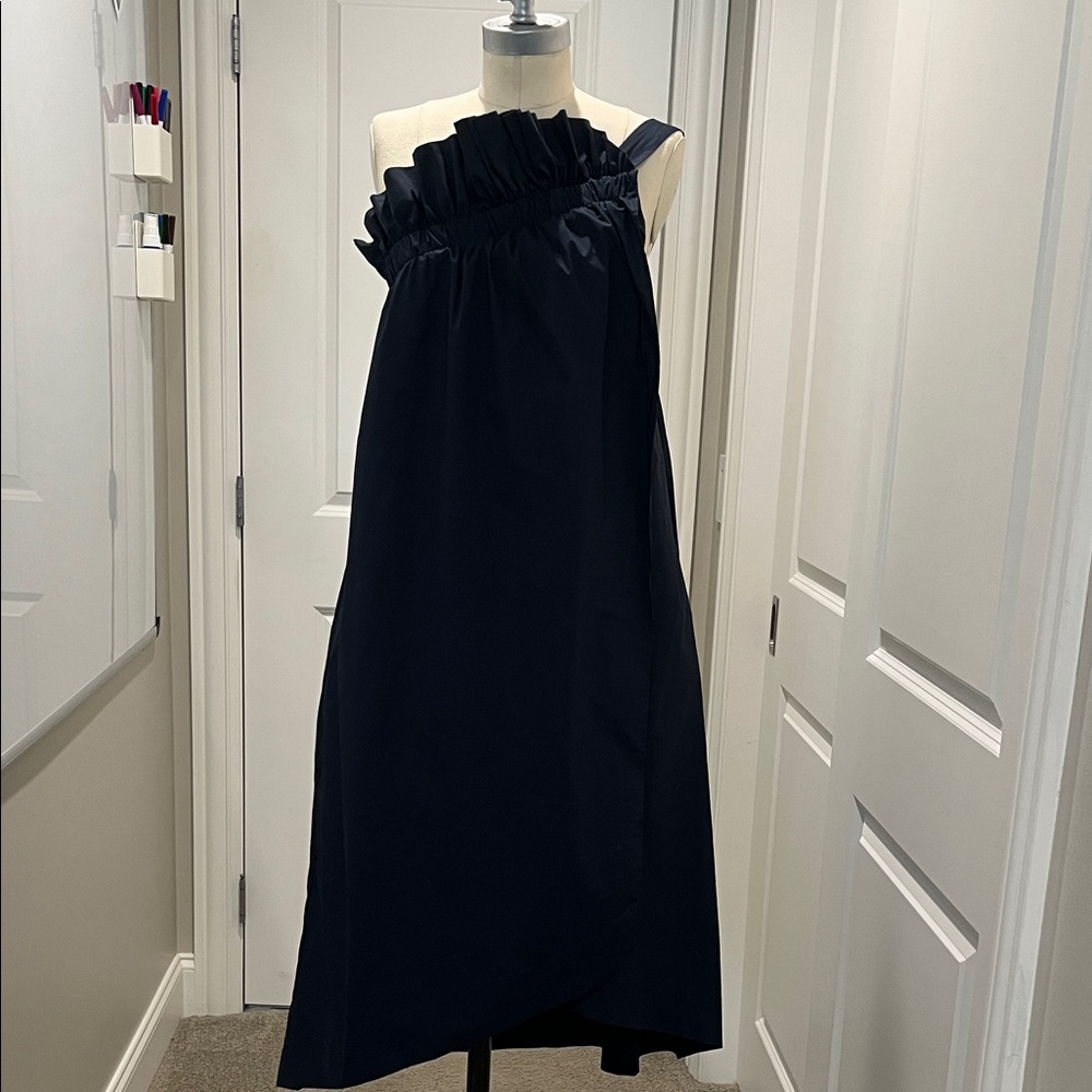 WHIT Navy One-Shoulder Dress from Anthropologie